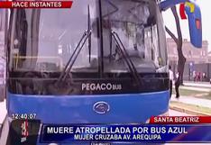 Corredor Azul: Mujer fallece tras ser atropellada por bus (VIDEO)