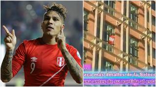 Paolo Guerrero colgó la bandera peruana en ventana de su cuarto