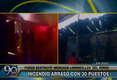 Incendio destruyó unos 30 puestos de mercado en el Rímac | VIDEO