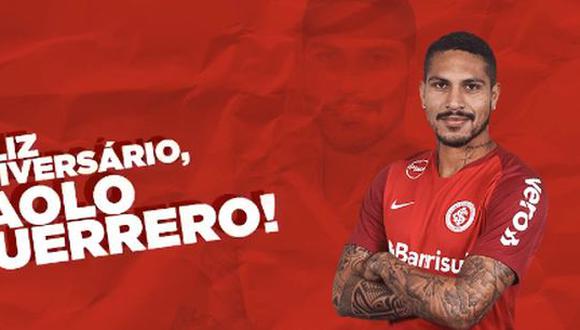 Paolo Guerrero acaba de cumplir 35 años justamente en el inicio del año. El Inter de Porto Alegre recordó su onomástico y le dedicó un emotivo mensaje en las redes sociales. (Foto: captura de video)