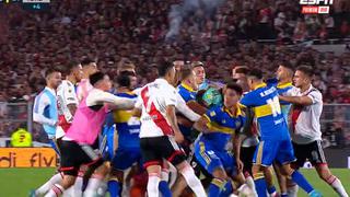 Tras el gol de Borja: se armó la bronca en el River Plate vs. Boca Juniors | VIDEO