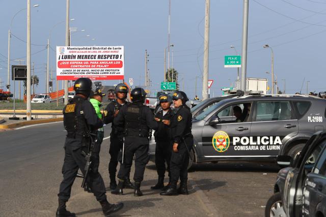 Movilización contra los peajes en Lurín, Alcalde del Marticorena denunció que en su distrito hay un cobro excesivo por la ubicación de seis casetas en la jurisdicción. (Alessandro Currarino / GEC)