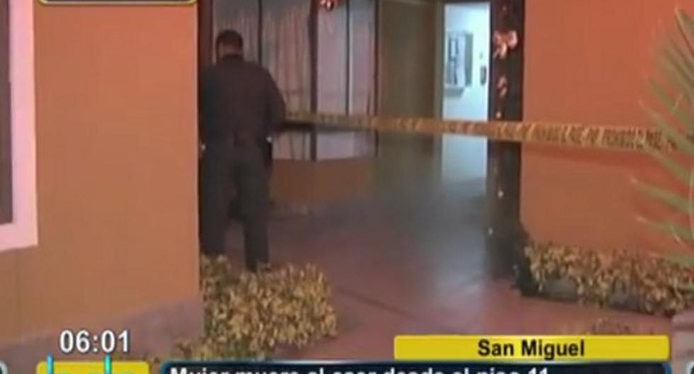 La mujer que cayó del piso 11 fue identificada como Mayra Benavides. (Foto: Panamericana Televisión)
