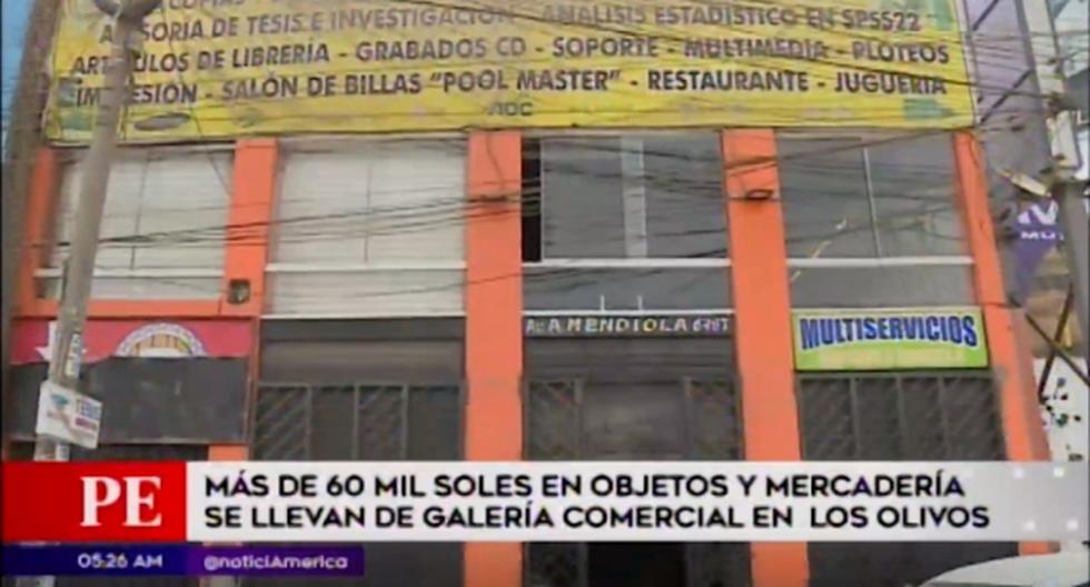 Los Olivos Roban Objetos Y Mercadería Valorizados En Más De S30 Mil De Galería Comercial 9752