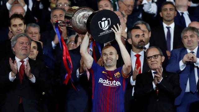 ¡Barcelona Campeón de la Copa del Rey! Así celebraron Messi, Iniesta y Suárez. (Foto: AFP)