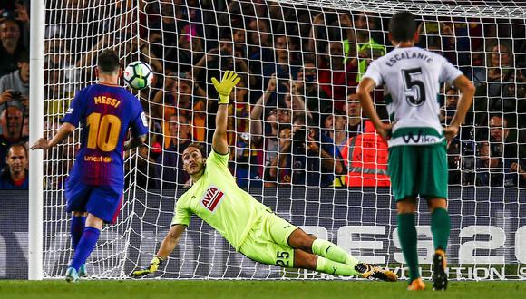 Lionel Messi marcó cuatro tantos en la goleada del Barcelona ante Eibar por la Liga Española. (Foto: EFE)