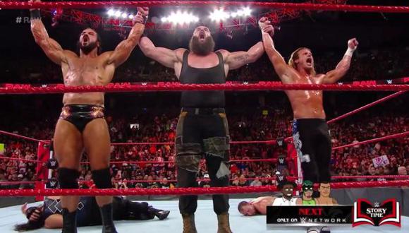 Braun Strowman en compañía de Drew McIntyre y Dolph Ziggler destruyeron a 'The Shield' | Foto: Twitter WWE