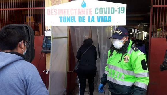 Cámara de desinfección instalada en mercado de Huaraz.  (Foto: cortesía)