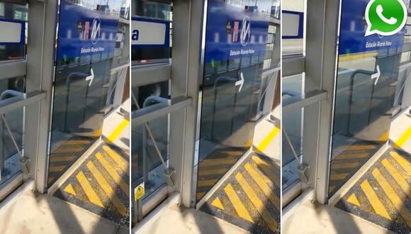 [VIDEO] Puerta del Metropolitano amenaza caer sobre pasajeros
