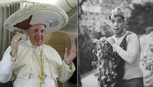 Papa va a México con sombrero charro y hablando de Cantinflas
