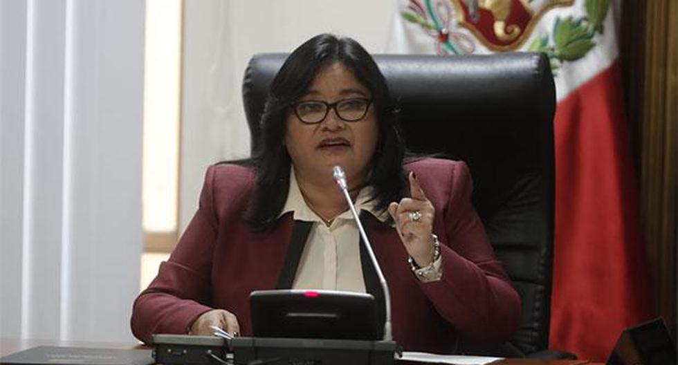 Janet Sánchez dio sus descargos ante la Comisión de Ética Parlamentaria. (Foto: Renzo Salazar / GEC)