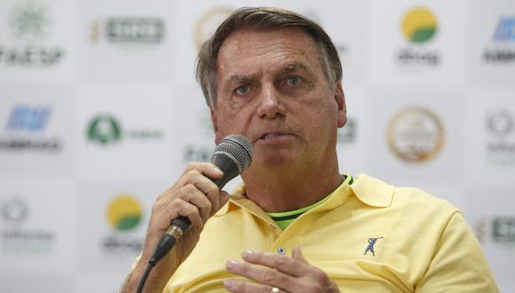 El expresidente brasileño Jair Bolsonaro habla durante la ceremonia de apertura de la feria Agrishow en Ribeirao Preto, Sao Paulo, Brasil, el 1 de mayo de 2023. (Foto de Miguel SCHINCARIOL / AFP)