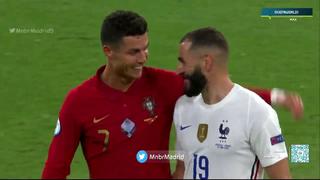 Emotivo abrazo entre Cristiano Ronaldo y Karim Benzema en el duelo de Portugal vs. Francia | VIDEO