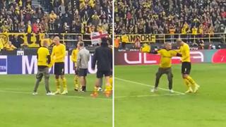 Haaland tuvo una efusiva reacción con un hincha del Dortmund que le pidió la camiseta |VIDEO
