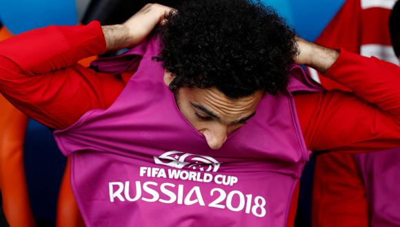 Mohamed Salah no jugó en la derrota de Egipto por 1-0 ante Uruguay en el Mundial Rusia 2018. (Foto: Reuters)