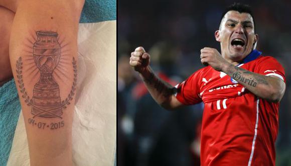 Gary Medel se tatuó el trofeo de la Copa América en la pierna
