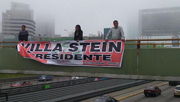 Colocan pancartas a favor de candidatura de Villa Stein en 2016