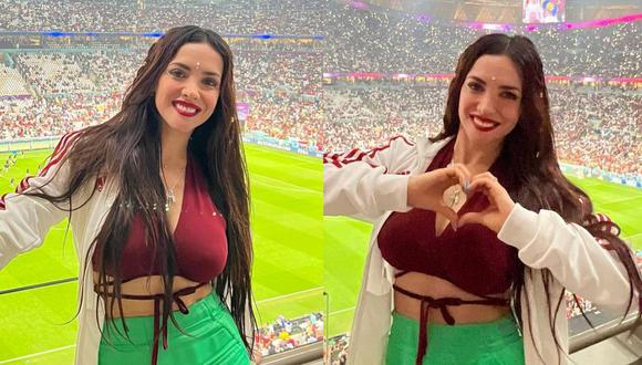 Rosángela Espinoza emocionada tras presenciar el partido de Portugal vs. Suiza en Qatar. (Foto: Instagram)