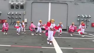 Fiestas Patrias: estudiantes navales celebran con danza típica aniversario de la independencia del Perú desde el BAP Pisco 