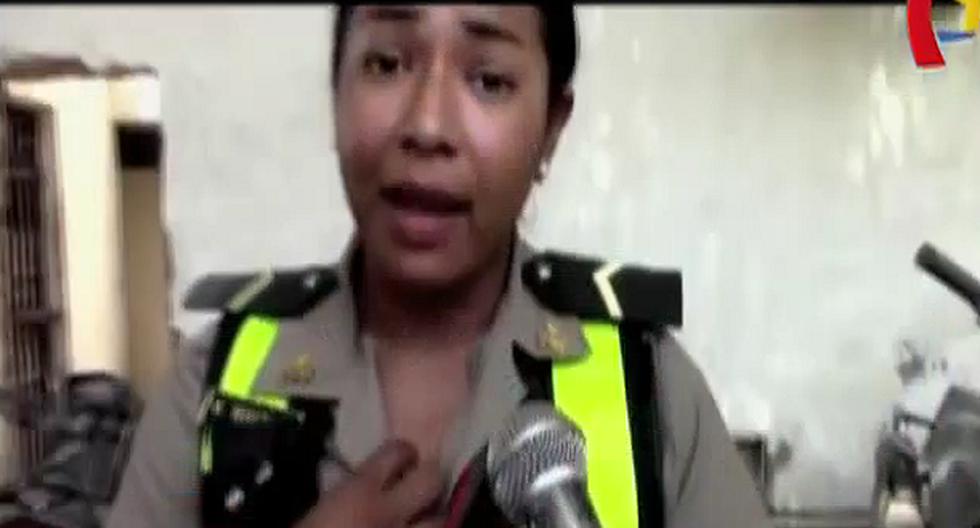 La mujer policía fue agredida por un conductor en Chincha. (Foto: Captura de YouTube/Canal 5)