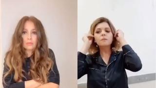 Thalía e Itatí Cantoral recrean video viral de niñas peleando por soplar vela de pastel | VIDEO 
