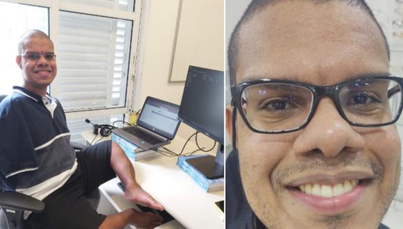 En esta imagen se aprecia a Diogo Alves da Silva, el hombre que nació sin brazos y utiliza sus pies para programar computadoras. (Foto: Diogo Alves da Silva / Facebook)