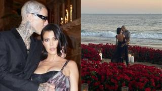 Kourtney Kardashian y Travis Barker se comprometieron en romántica escena frente al mar