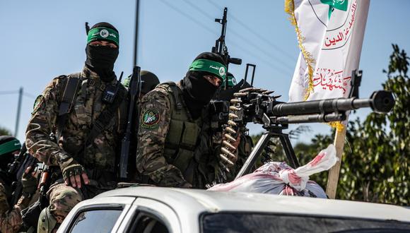 Miembros de las Brigadas Ezzeldín al Qassam, brazo militar del Movimiento de Resistencia Islámica (Hamás). (Foto de Europa Press)