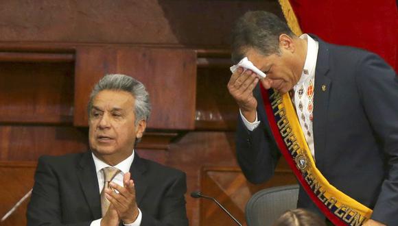 El actual mandatario ecuatoriano Lenín Moreno junto al ex presidente Rafael Correa. (Foto: AP)