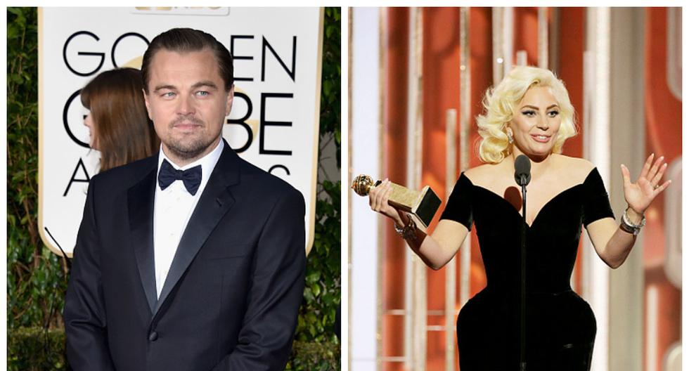 Lady Gaga y el \"empujón\" que le dio a Leonardo DiCaprio. (Foto: Getty Images)