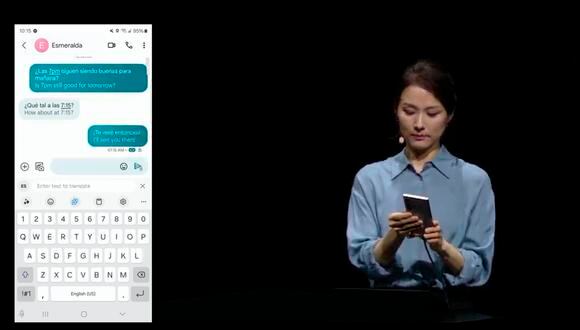 Samsung le da prioridad a su función de traductor en tiempo real. (Imagen: YouTube)
