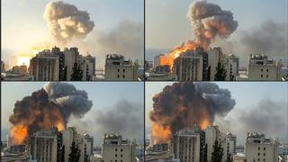 Los impactantes videos que captaron el momento de la enorme explosión que sacudió Beirut