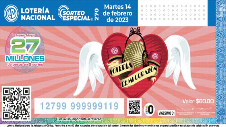 Resultados del Sorteo Especial 270:  premio mayor de la Lotería Nacional del martes 14 de febrero