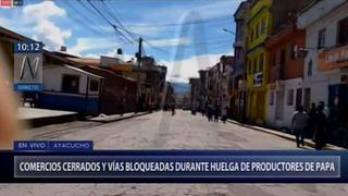 Calles desiertas y comercios cerrados en Ayacucho