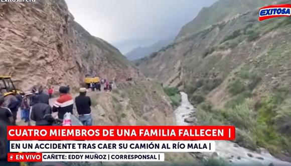 Cuatro integrantes de una familia mueren tras caída de vehículo al río Mala. (Foto: radio Exitosa)