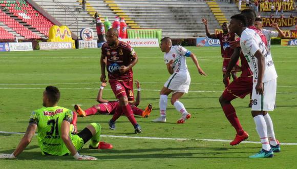 Deportes Tolima se impuso de local frente a Patriotas Boyacá por la fecha 19° y con ello aseguró su localía en las series del Torneo Finalización. (Foto: AFP)