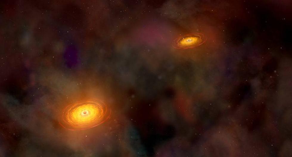 NASA | Ilustración de una pareja de agujeros negros supermasivos. (Foto: NASA/CXC/A.Hobart)