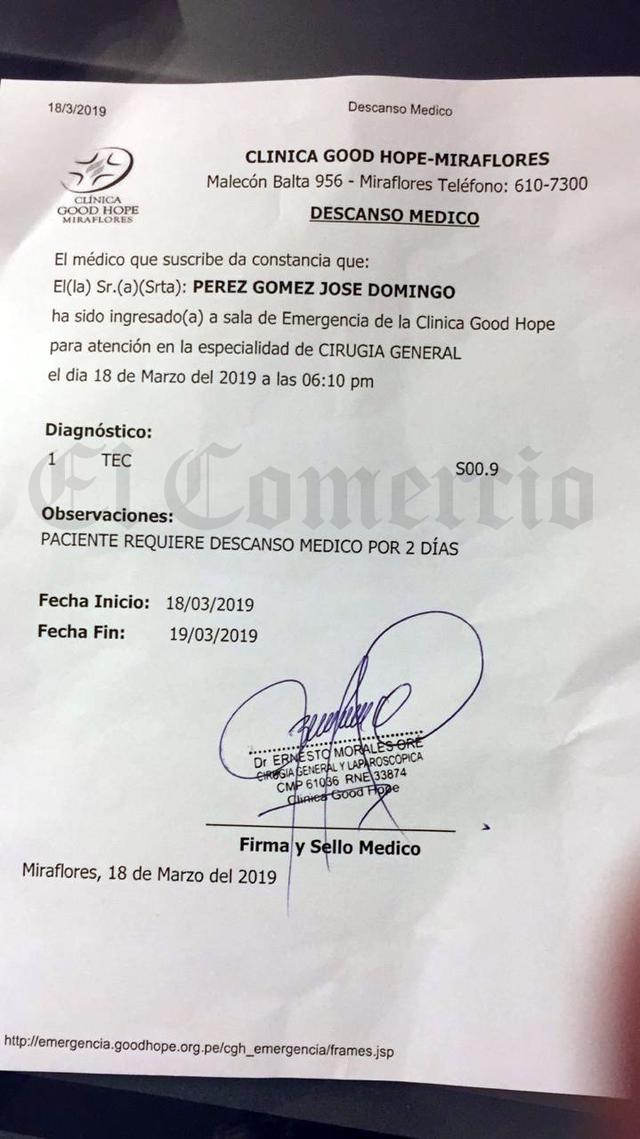 Fiscal Jose Domingo Perez Que Dice El Parte Medico Tras Agresion Politica El Comercio Peru