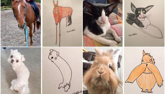 Hombre recauda miles de dólares con sus retratos mal dibujados de mascotas (Foto: Genial.Guru).