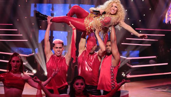 Cantante peruana se vistió de Shakira para sorprender a todos los televidentes de El Artista del Año. (Captura de pantalla)