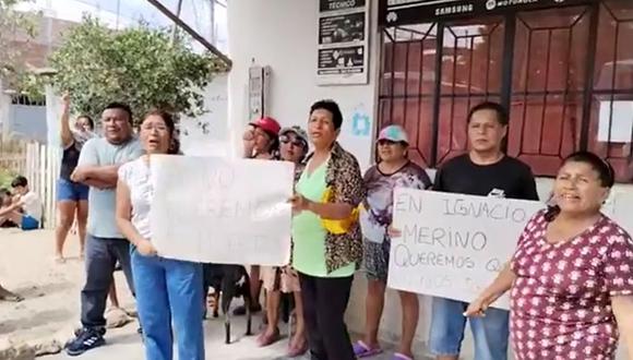 Vecinos alzaron su voz de protesta en Piura por el asesinato de un estudiante universitario a manos de un delincuente | Foto: Captura de video / Radio Cutivalú