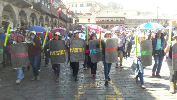 En regiones como Cusco, la huelga de maestros supera los 50 días. (Foto: Miguel Neyra)