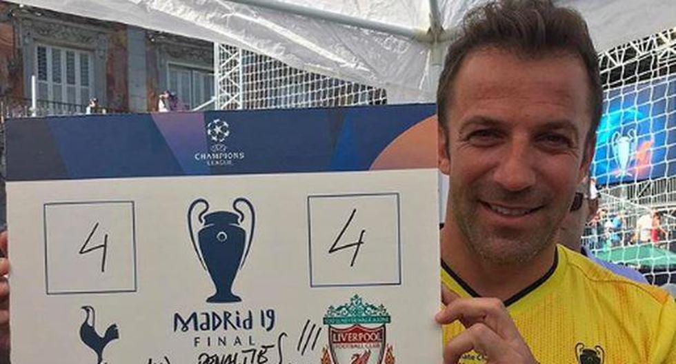 Del Piero es uno de los personajes invitados a la definición entre Liverpool y Tottenham por el título de la Champions, que se disputará en Madrid.  (Foto: Instagram @championsleague)