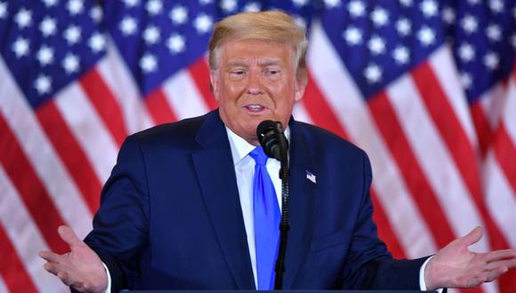 El presidente de los Estados Unidos, Donald Trump, durante la noche de las elecciones en el Salón Este de la Casa Blanca en Washington, DC. (Foto: Archivo/MANDEL NGAN / AFP).