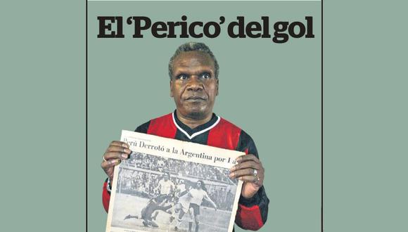 Perico León con El Comercio del día después de la victoria sobre Argentina. (Foto: Ernesto Arias / Archivo GEC)