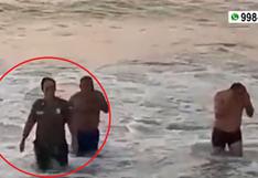 Chimbote: jefa policial salva de ahogarse a tres bañistas en playa Vesique | VIDEO
