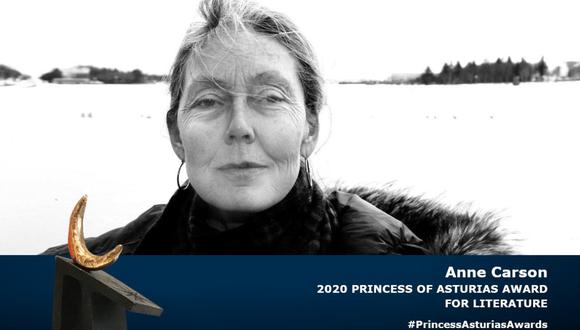 La escritora canadiense Anne Carson ganó el premio Princesa de Asturias. (Foto: Twitter)