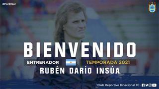 Binacional anunció a Rubén Darío Insúa como su entrenador para la temporada 2021