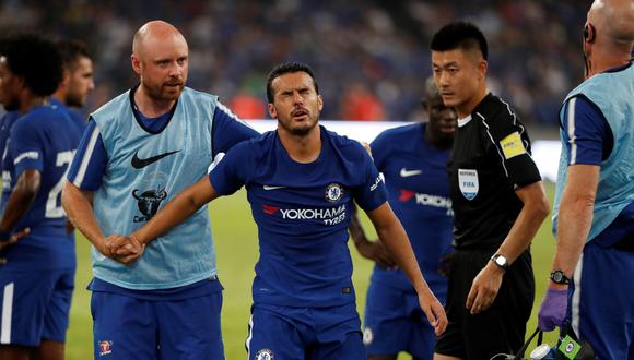 La lesión de Pedro Rodríguez fue más seria de lo que se pensó. Sin embargo el comando técnico del Chelsea se mostró positivo y creen que podría jugar en diez días, pero con una máscara. (Foto: AFP)