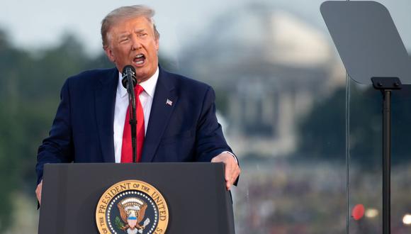 Donald Trump pronuncia un discurso en la Casa Blanca por el 4 de Julio, Día de la Independencia de Estados Unidos. (Foto: SAUL LOEB / AFP).
